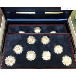 Coffret complet de 15 BE Or et Argent coupe du monde de football 1998 1996, lartdesgents.fr