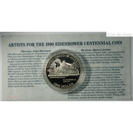 USA - 1890-1990P  Dollar EISENHOWER  Proof sous capsule, lartdesgents.fr