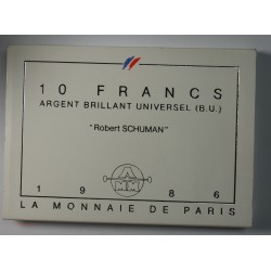 BU 10 Francs 1986 "Robert SCHUMAN" ARGENT, lartdesgents.fr