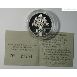 BE 100 Francs 1989 "Droits de l'homme", lartdesgents.fr