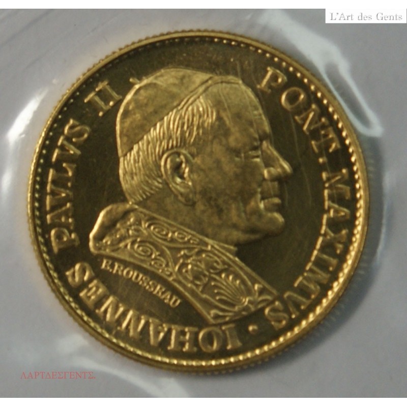 Médaille en or 999/00 24k JEAN PAUL II 1980 FDC, lartdesgents.fr