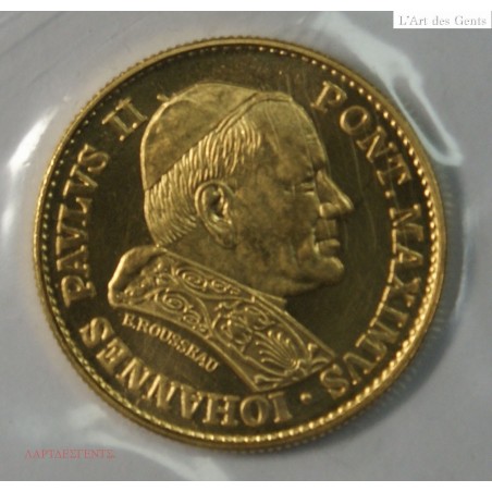 Médaille en or 999/00 24k JEAN PAUL II 1980 FDC, lartdesgents.fr