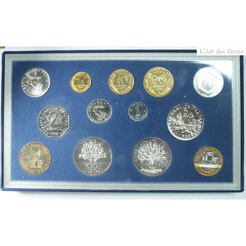 Coffret FRANCE 1988 Fleur de Coin FDC, lartdesgents.fr