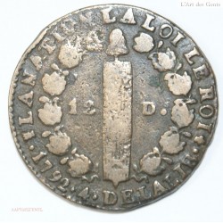 LOUIS XVI 12 deniers 1792 I° Clermont-Ferrand TB, lartdesgents.fr