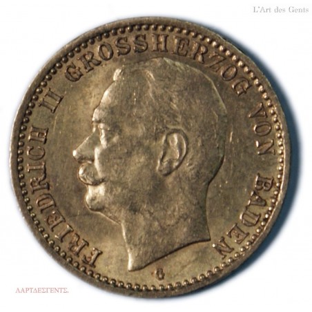 FRIEDRICH II 10 MARK or 1909 G BADEN, lartdesgents.fr