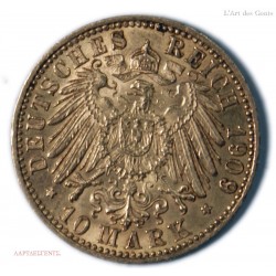 FRIEDRICH II 10 MARK or 1909 G BADEN, lartdesgents.fr