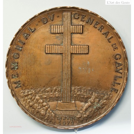 Médaille Commémorative Du Général De Gaulle 18 Juin 1972 Par DE JAEGER - Cuivre - Année 1975