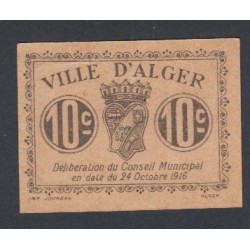 Ville d'Alger 10 cent - 24 octobre 1916, couleur beige SPL lartdesgents