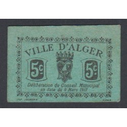 Ville d'Alger 5 centimes - 24 octobre 1916, couleur vert p/Neuf lartdesgents