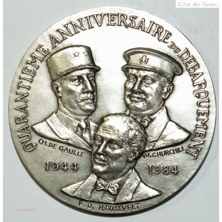 Médaille Argent 40° Anniv. du Débarquement 1944-1984 par R.TSCHVDIN