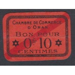 Chambre de commerce d'Oran bon pour 10 centimes 1919 TTB -  lartdesgents