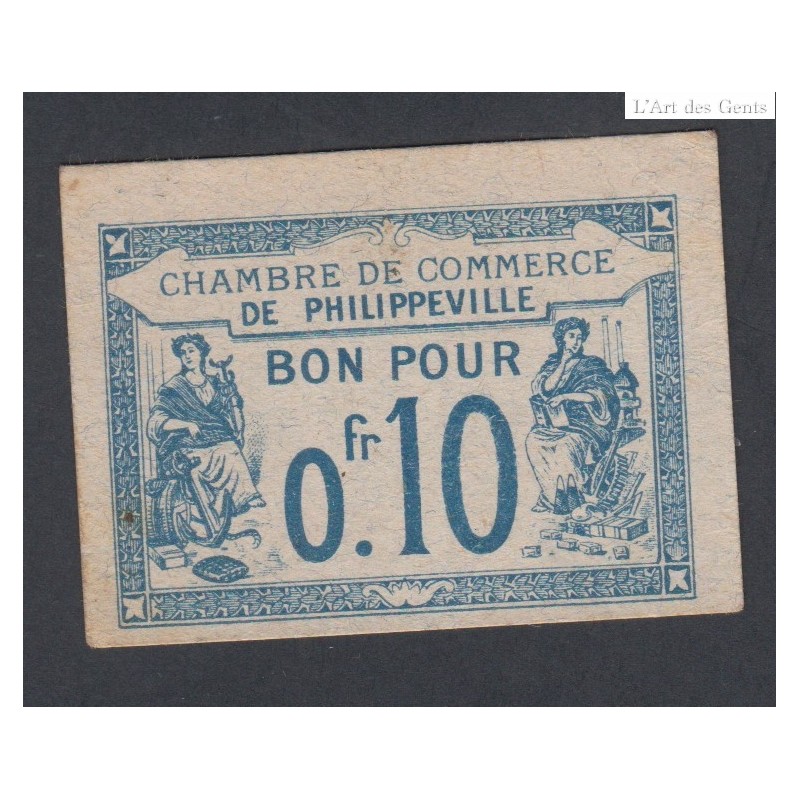 Chambre de commerce de Philippeville, bon pour 10 centimes 1915 P/Neuf -  lartdesgents