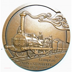MEDAILLE SNCF TRAIN N°80 CRAMPTON, PARIS à STRASBOURG 1852
