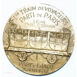 MEDAILLE 1er Train de Voyageur Paris St Germain Le PECQ 1837-1987