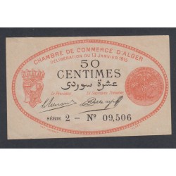 Chambre de Commerce d'Alger 50 centimes Série 2 - 1915 - P/Neuf -  lartdesgents