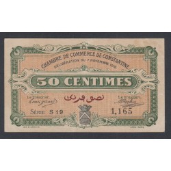 Chambre de commerce De Constantine - 50 centimes Série S19 - 1916 - Sup+ -  lartdesgents.fr