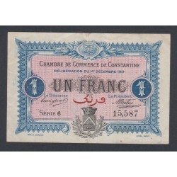 Chambre de commerce de Constantine - 1 Franc Série 6 - 1917 - TTB -  lartdesgents.fr