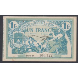 Chambre de commerce de Bône - 1 Franc Série D - 1915 - P/Neuf-  lartdesgents.fr