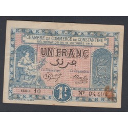 Chambre de commerce de Constantine - 1 Franc Série 10 - 1918 -  lartdesgents.fr