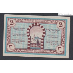 Tunisie - 2 Franc Série D - Type régence de tunis - 1943 - Neuf  lartdesgents.fr