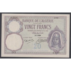 Algérie - 20 Francs - 21.01.1918 - SPL+  lartdesgents.fr