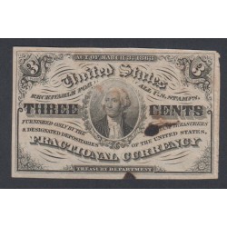 USA - Three Cents - Fractional currency - 1863 - TTB  lartdesgents.fr