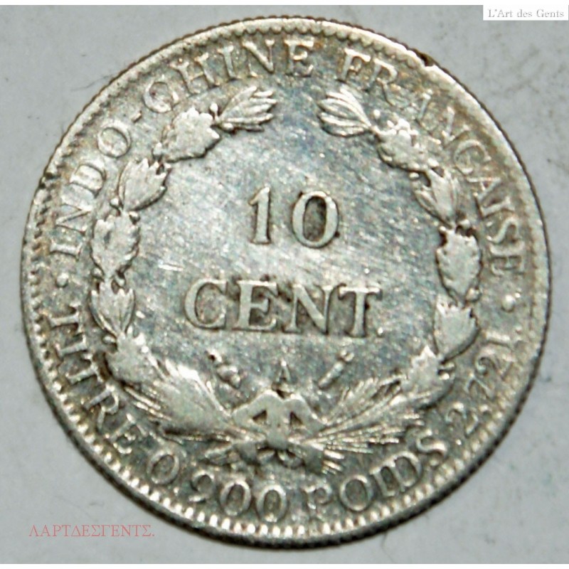 Indochine Française - 10 Cents. 1885. lartdesgents.fr