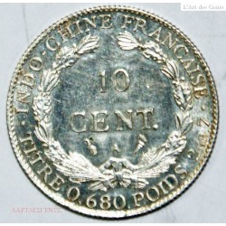 Indochine Française - 10 Cents. 1922. lartdesgents.fr