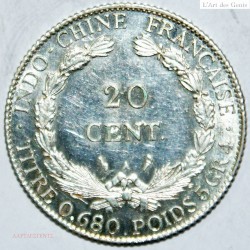 Indochine Française - 20 Centimes 1925. lartdesgents.fr