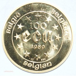 BELGIQUE - 100 ECU OR 1...