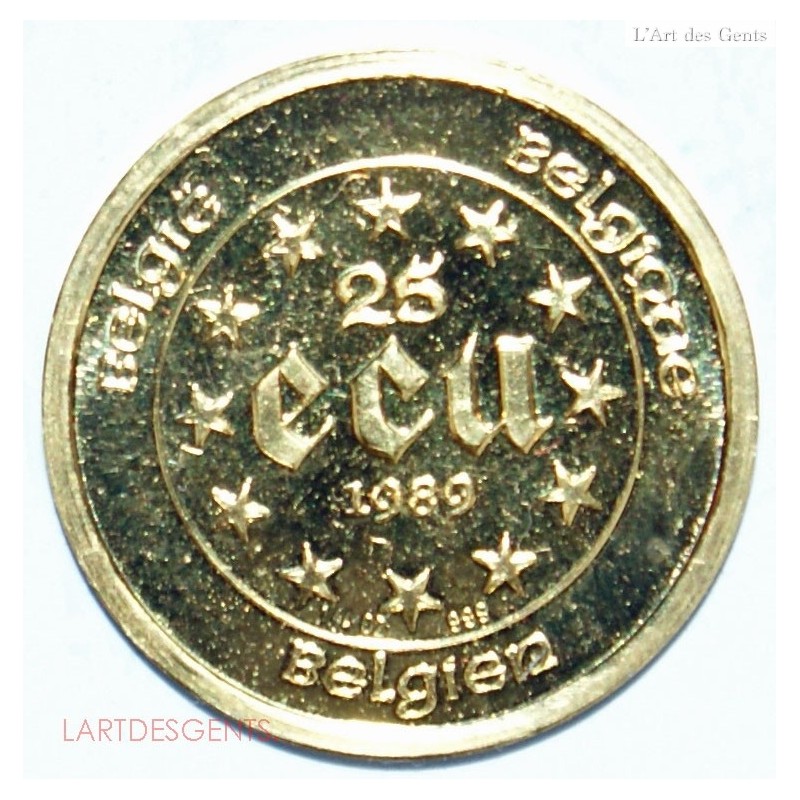 BELGIQUE - 25 ECU OR 1/4 once 24K 999/00 DIOCLETIEN 1989. lartdesgents.fr