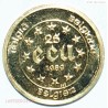 BELGIQUE - 25 ECU OR 1/4 once 24K 999/00 DIOCLETIEN 1989. lartdesgents.fr