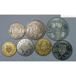 REUNION - ESSAI , 1F, 2F. 1948 - 5F, 10F , 20F. 1955 - 50F, 100 F 1962/4 FDC. lartdesgents.fr