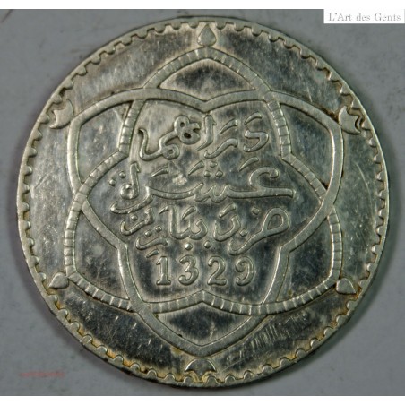 Maroc 10 dirhams 1329-1911 SUPERBE, lartdesgents.fr