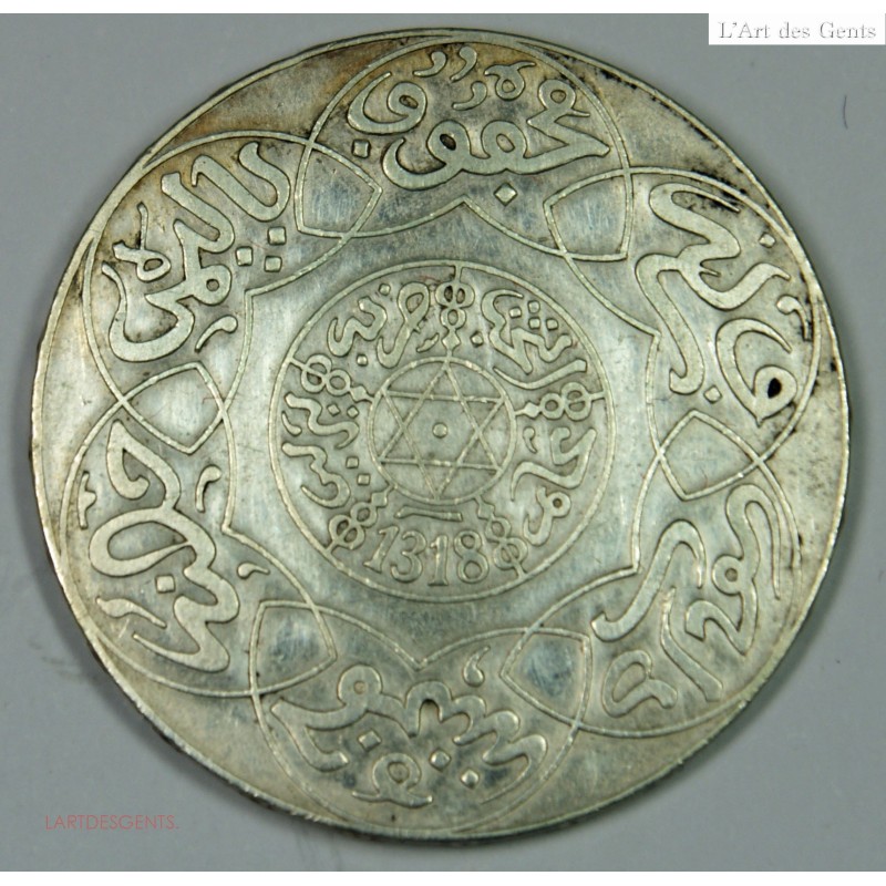 Maroc argent 5 dirhams 1318-1900 BERLIN SUP, lartdesgents.fr