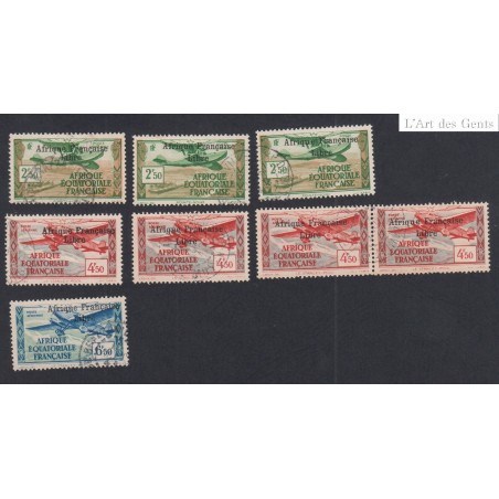 Colonie Française AEF année 1940-41 - Timbres Poste Aérienne variété n°15-17-18-  oblitérés  - lartdesgents