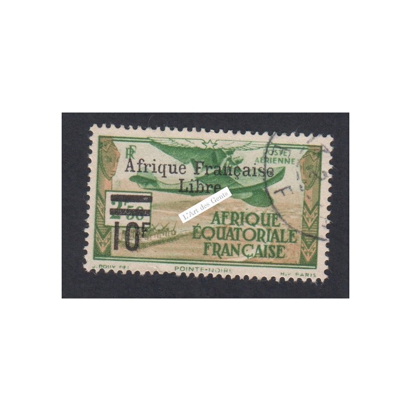 Colonies Françaises AEF année 1940-41 - Timbre Poste Aérienne n°20 -  Oblitéré - Cote 120 Euros lartdesgents