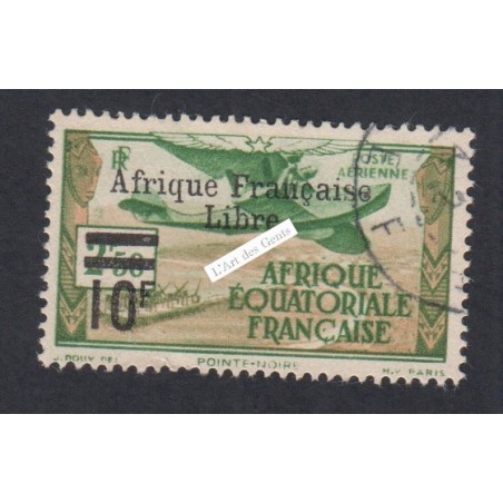 Colonies Françaises AEF année 1940-41 - Timbre Poste Aérienne n°20 -  Oblitéré - Cote 120 Euros lartdesgents