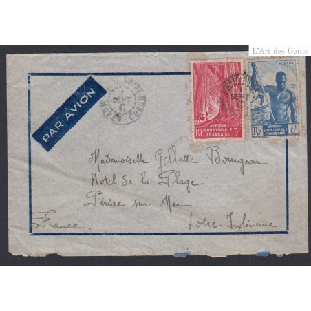 Colonies - Lettre cachet Pointe noire 1947 AEF, lartdesgents