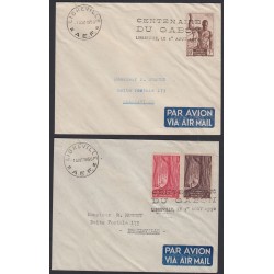 Colonies -lot 2 Lettres cachet Centenaire du Gabon Libreville 1950 AEF, lartdesgents