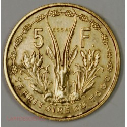 ESSAI Colonie TOGO - 5 Francs 1956, lartdesgents.fr