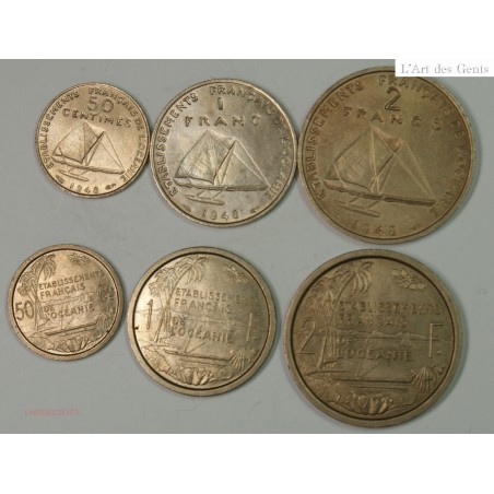ESSAIS Colonie POLYNESIE 50C, 1F,2F 1948+50C, 1F,2F 1949, lartdesgents.fr