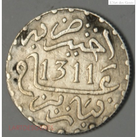 Maroc Morocco demi 1/2 dirhams 1311 TTB+, lartdesgents.fr