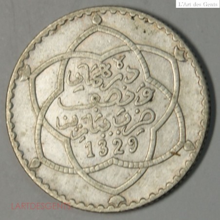 Maroc Morocco 2 1/2 dirham 1329 PARIS TTB, lartdesgents.fr