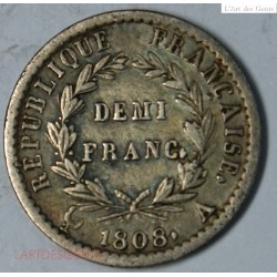 Demi franc 1808 A Napoléon Ier TTB, LARTDESGENTS.FR