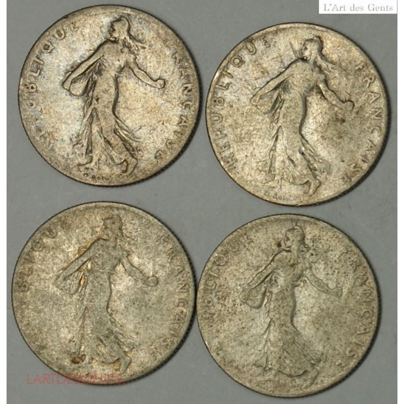 50 centimes semeuse 1898, 1900, 1907, 1911, LARTDESGENTS.FR