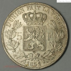 5 Francs 1851 point Léopold Ier tête nue TTB, LARTDESGENTS.FR