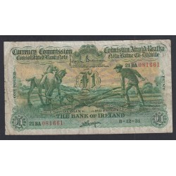 Irlande Ploughman Billet 1 Pound -n° 21BA081661- 1931  - lartdesgents.fr