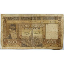 500 francs belgique 14-2-1945:: Belgium P127a + 100 francs belgique 10-1-1946:: Belgium P126