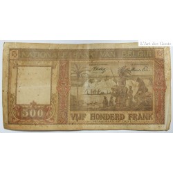 500 francs belgique 14-2-1945:: Belgium P127a + 100 francs belgique 10-1-1946:: Belgium P126